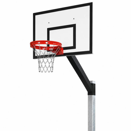 Sisteme de baschet complete - Sistem baschet mono stalp Anastasia Sport, model antivadalizare, panou 120x90 cm, inel si plasa, fixare prin betonare