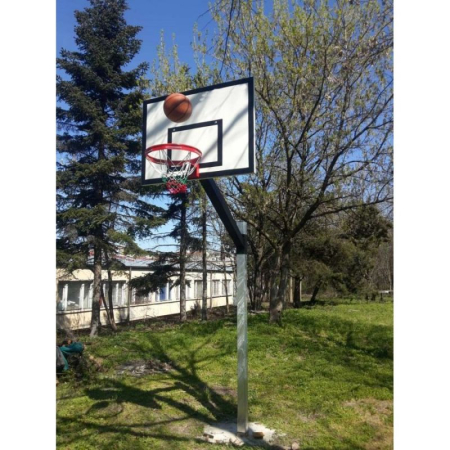 Sistem baschet mono stalp MODEL100, panou 120x90 cm, inel si plasa, fixare prin betonare [8]