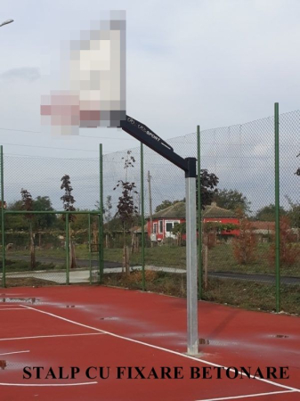 Sistem baschet mono stalp MODEL101, panou fibra 180x105 cm, inel si plasa [8]