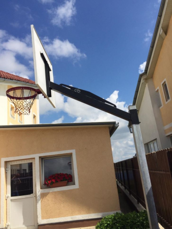 Sistem baschet mono stalp MODEL101, panou fibra 180x105 cm, inel si plasa [1]
