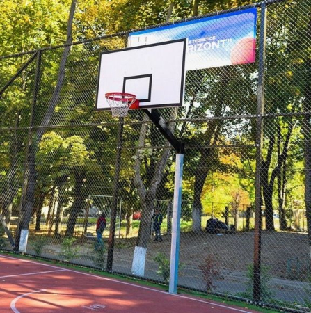 Sistem baschet mono stalp MODEL101, panou fibra 180x105 cm, inel si plasa [14]