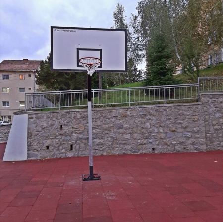 Sistem baschet mono stalp MODEL101, panou fibra 180x105 cm, inel si plasa [11]