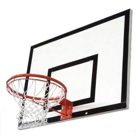 Wall-Mounted Basketball System – TEGO 120x90 cm Backboard, Bracket, Fixed Hoop, and Net [3]