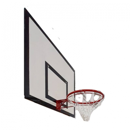 Wall-Mounted Basketball System – TEGO 120x90 cm Backboard, Bracket, Fixed Hoop, and Net [2]