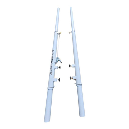 Multi-Functional Volleyball and Tennis Posts Anastasia Sport, Steel Ø76 mm, Socket Mounted, Set of 2 [6]