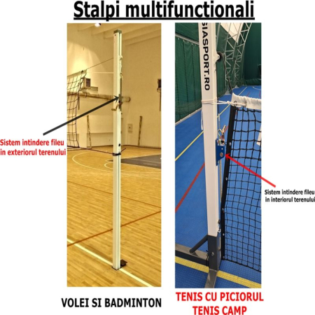 Stalpi volei Anastasia Sport profil aluminiu 80x80 mm cu inaltime reglabila [8]