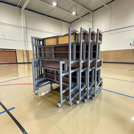 Spectator tribunes and seats for the stadium - Retractable mobile bleachers TR-CT, 3 rows, 5 modules, 50 seats