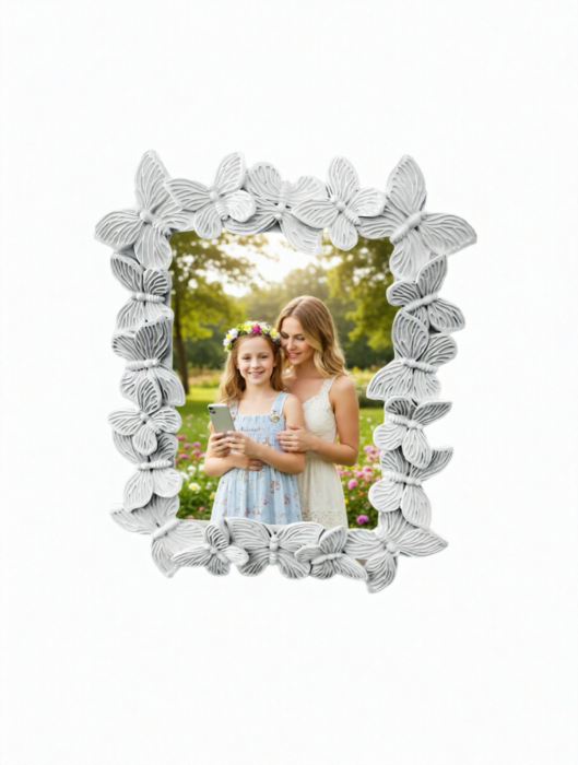 Rama foto alba fluturi [4]