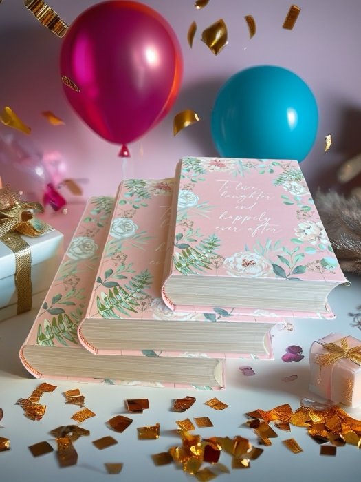 Set 3 Cutii Cadou Tip Carte-Design Floral, Roz Pastel-Cutie Mare, Medie și Mică [4]