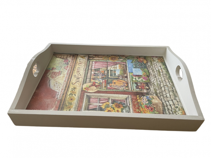 Tavă albă din lemn Layt [1]