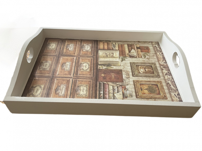 Tavă albă din lemn Leve [1]