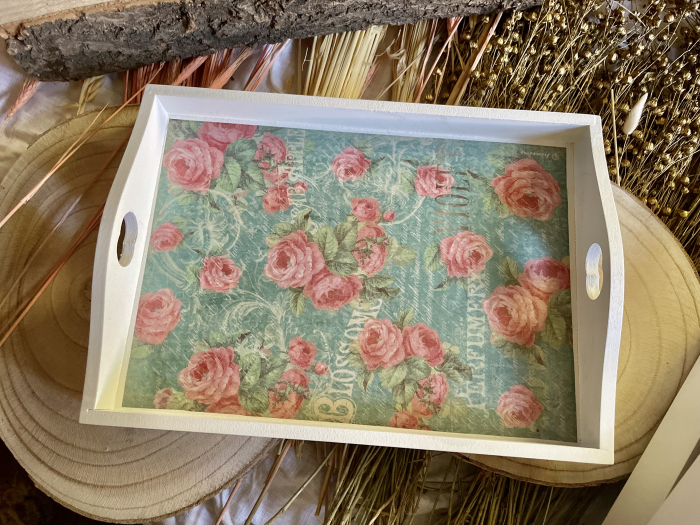 Tavă albă din lemn Licht [2]