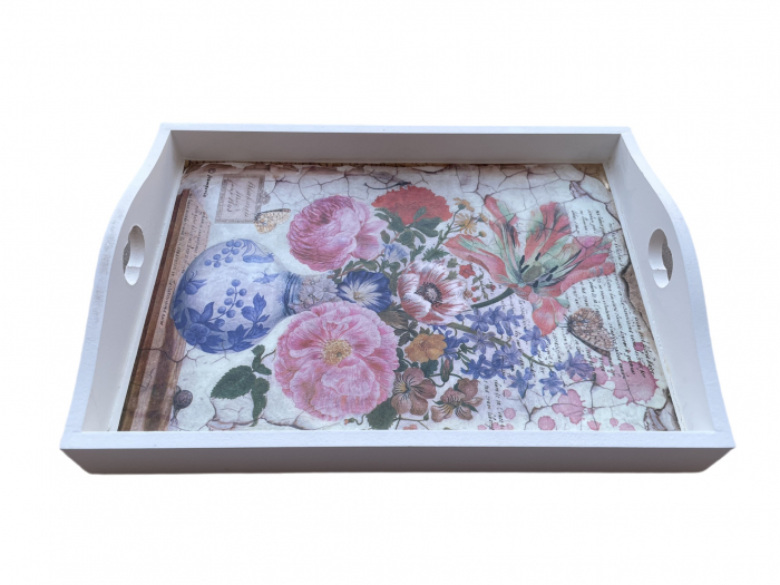 Tavă albă din lemn Luz [1]