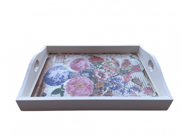 Tavă albă din lemn Luz [2]