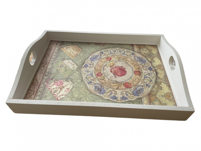 Tavă albă din lemn Lixeiro [1]