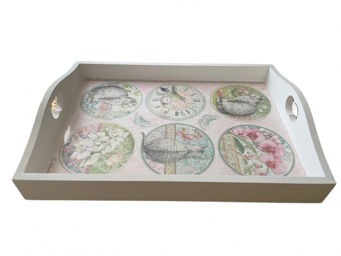 Tavă albă din lemn Lumo [1]