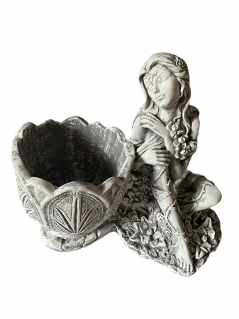 Vaze și ghivece - Ghiveci cu statuie fată