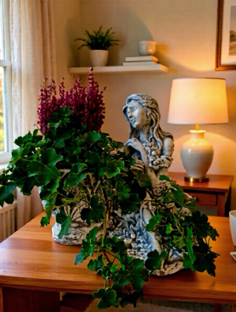 Ghiveci cu statuie fată [5]