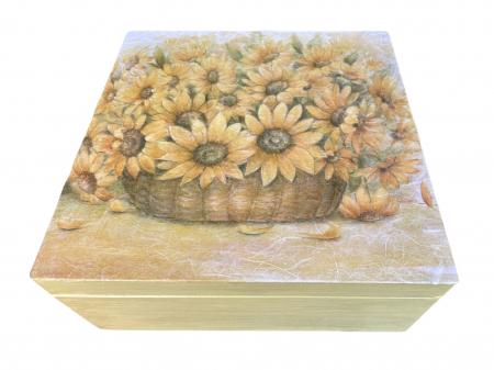Depozitare - Ladă din lemn Sunflower