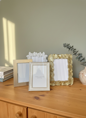 Ramă foto decorativă aurie cu model de frunze [4]