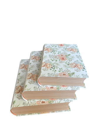 Gift box - Set 3 Cutii Cadou Tip Carte-Design Floral Pastel pe Fundal Alb-Ambalaj Elegant 3 în 1