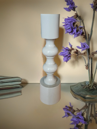 Sfeșnic decorativ metalic gri-vedere frontală [1]