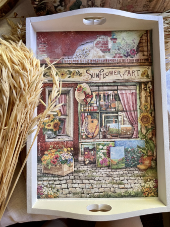 Tavă albă din lemn Layt [1]