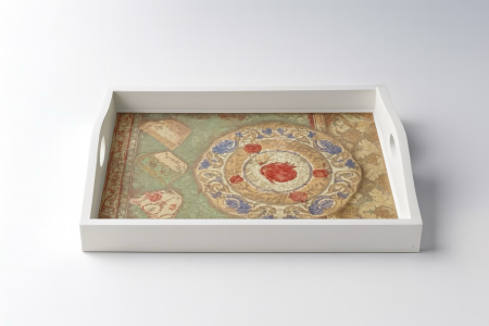 Tavă albă din lemn Lixeiro [3]