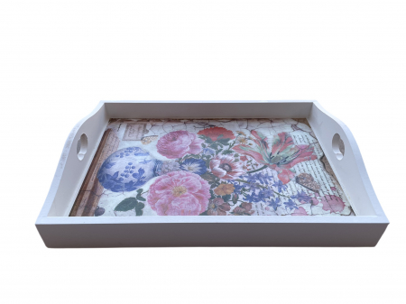 Tavă albă din lemn Luz [1]