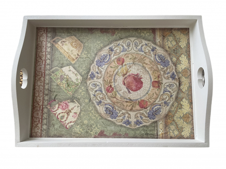 Tavă albă din lemn Lixeiro [1]