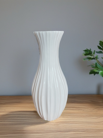 Vază decorativă ceramică glazurată crem-vedere frontală [1]