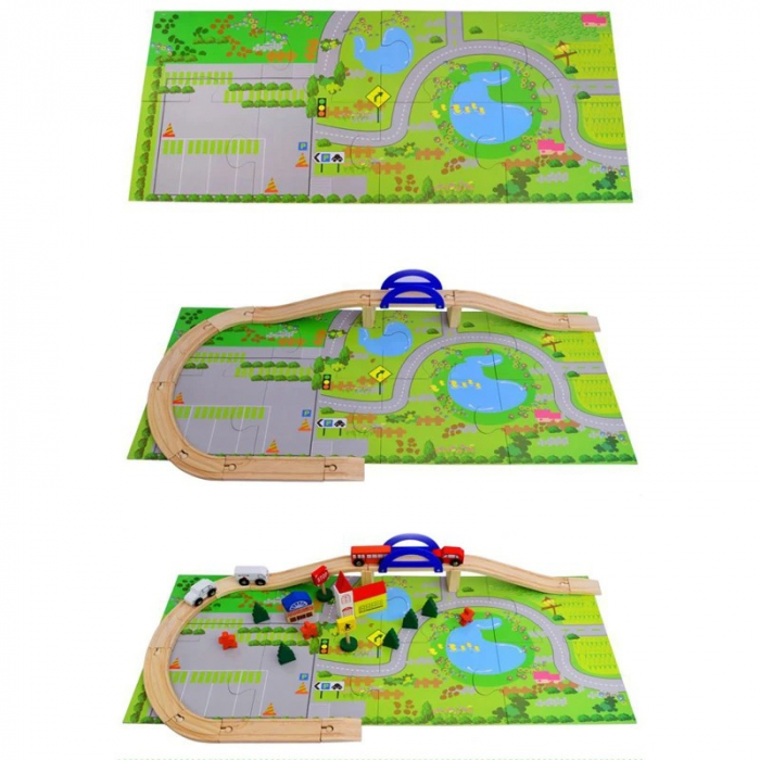 Circuit din lemn cu masinute si sine [3]