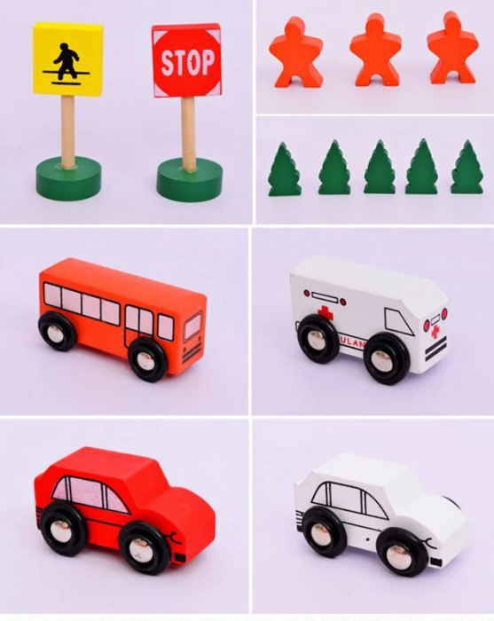 Circuit din lemn cu masinute si sine [5]