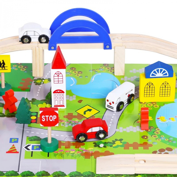 Circuit din lemn cu masinute si sine [6]