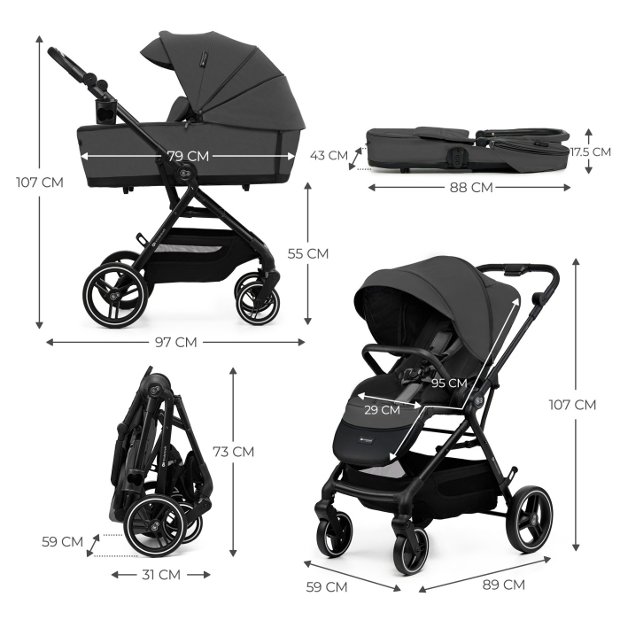 CARUCIOR KINDERKRAFT YOXI 3IN1 (MINK PRO) MOON GREY [5]