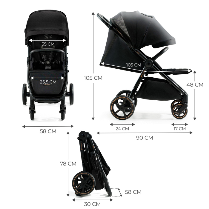 CARUCIOR SPORT, ULTRA COMPACT, KINDERKRAFT MITZY, 0-22 KG, BLACK INK [6]