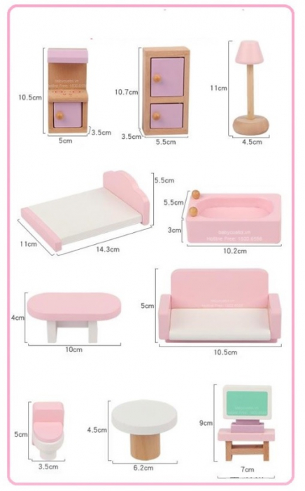 Casa de papusi din lemn cu etaj si accesorii [2]