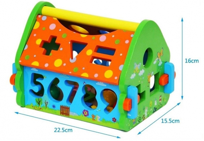 Casuta din lemn cu Forme geometrice si ciocanel [3]