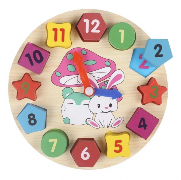 Ceas de lemn cu 12 forme geometrice [2]