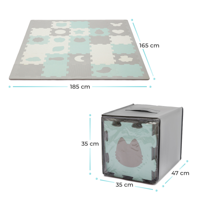 COVORAS DE JOACA KINDERKRAFT LUNO SHAPES, PUZZLE 3D, SPUMA, MINT [6]