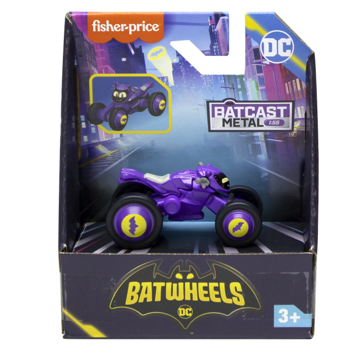 FISHER PRICE BATWHEELS MASINUTA METALICA BIBI MOTOCICLETA LUI BATGIRL 1:55 [1]