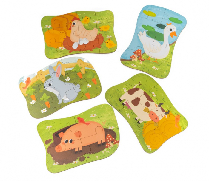 FUN PUZZLE in cutie metalica Animale de la ferma [4]