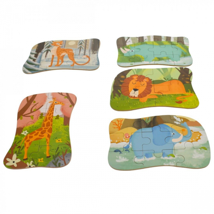 FUN PUZZLE in cutie metalica Animale Salbatice [2]