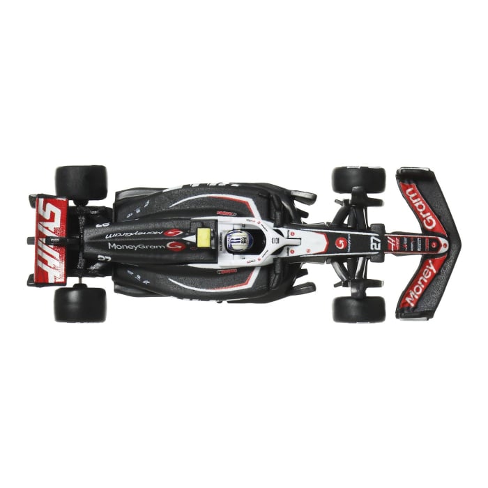 HOT WHEELS PREMIUM REAL RIDERS FORMULA 1 2024 MASINUTA METALICA MONEYGRAM HAAS F1 TEAM VF 24 NUMARUL 27 SCARA 1 LA 64 [6]