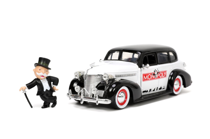 JADA SET MASINUTA METALICA CHEVROLET MASTER DELUXE 1939 SCARA 1:24 SI FIGURINA MR MONOPOLY [3]