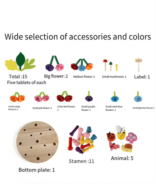Joc creativ de construit Montessori - Mini Garden [6]