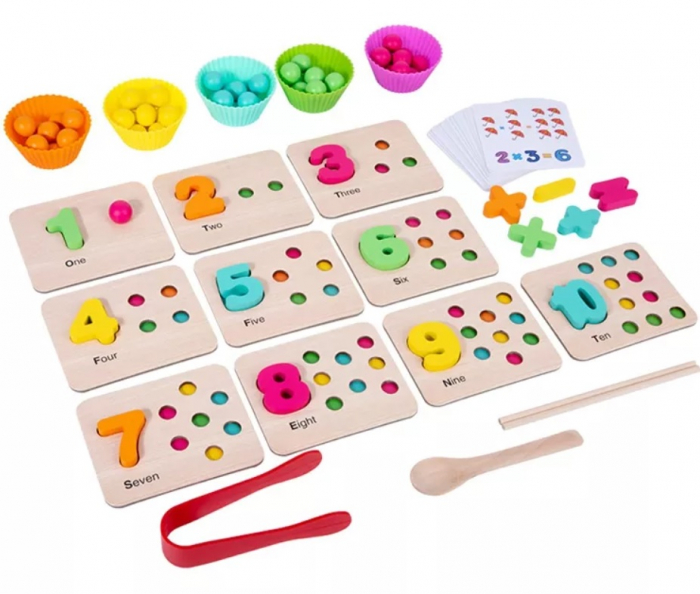 Joc de lemn cu cifre si bile [2]