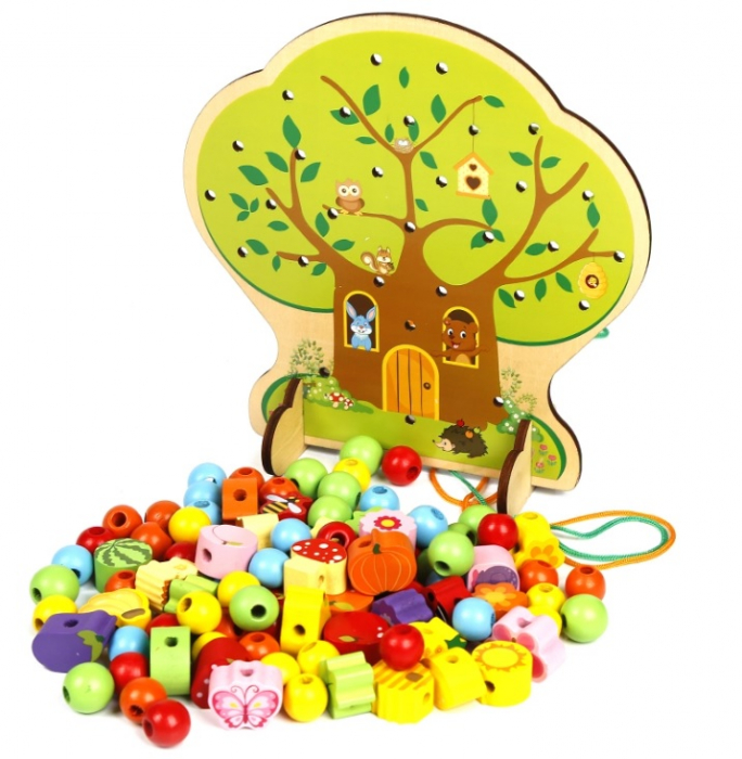 Joc de snuruit Copac cu fructe din lemn. 102 piese [2]