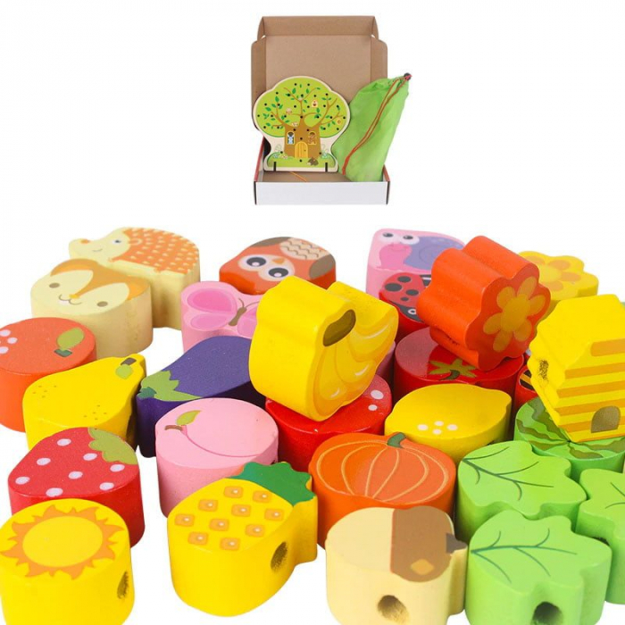 Joc de snuruit Copac cu fructe din lemn. 102 piese [4]