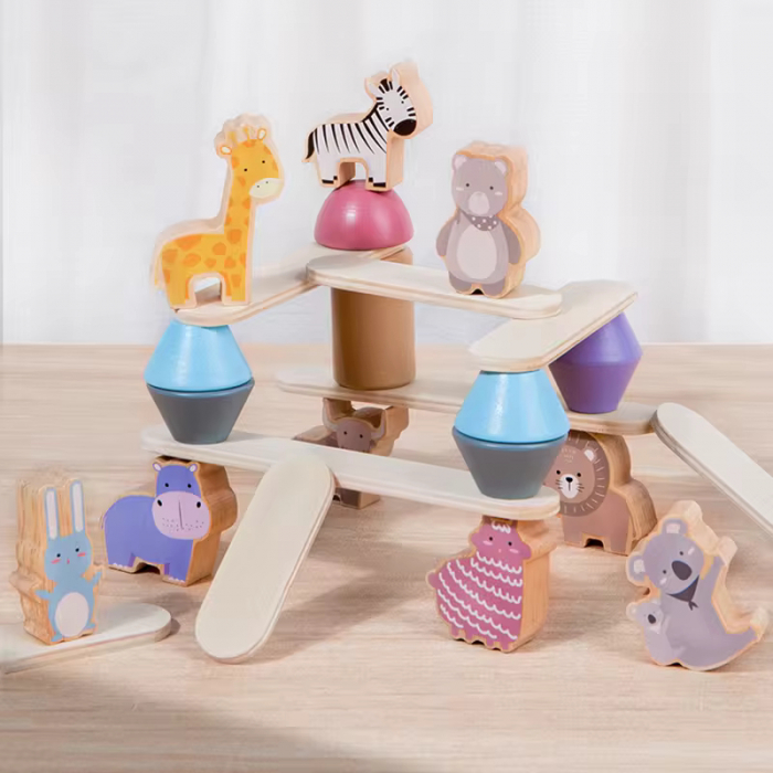 Joc Montessori de stivuit  - Animale in echilibru [3]
